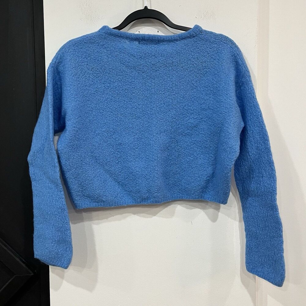 The Able Knitwear Blue Cropped Sweater Wool Mohair - Picture 4 of 6